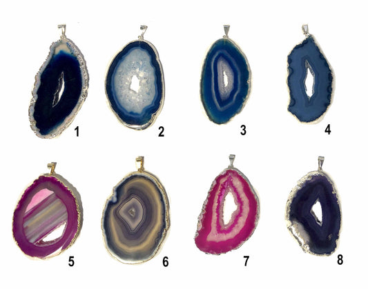 agate slice pendant