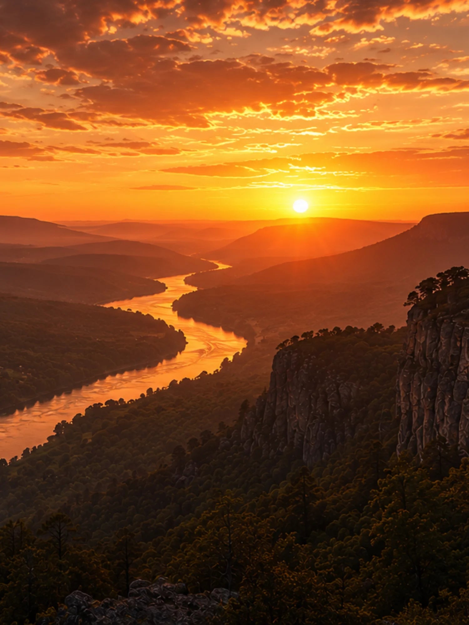 Golden sunset overlooking the Arkansas River Valley, the natural inspiration behind House of DaVoice luxury inspired fragrances