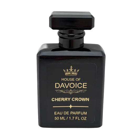 House of DaVoice Cherry Crown 50 mL Eau de Parfum front view, Tom Ford Lost Cherry inspired perfume and Lost Cherry alternative