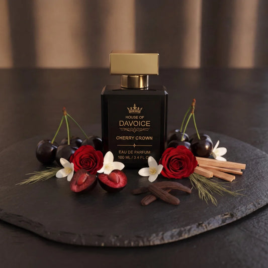 House of DaVoice Cherry Crown cherry perfume with black cherries, Turkish rose and jasmine, perfumes similar to Tom Ford Lost Cherry