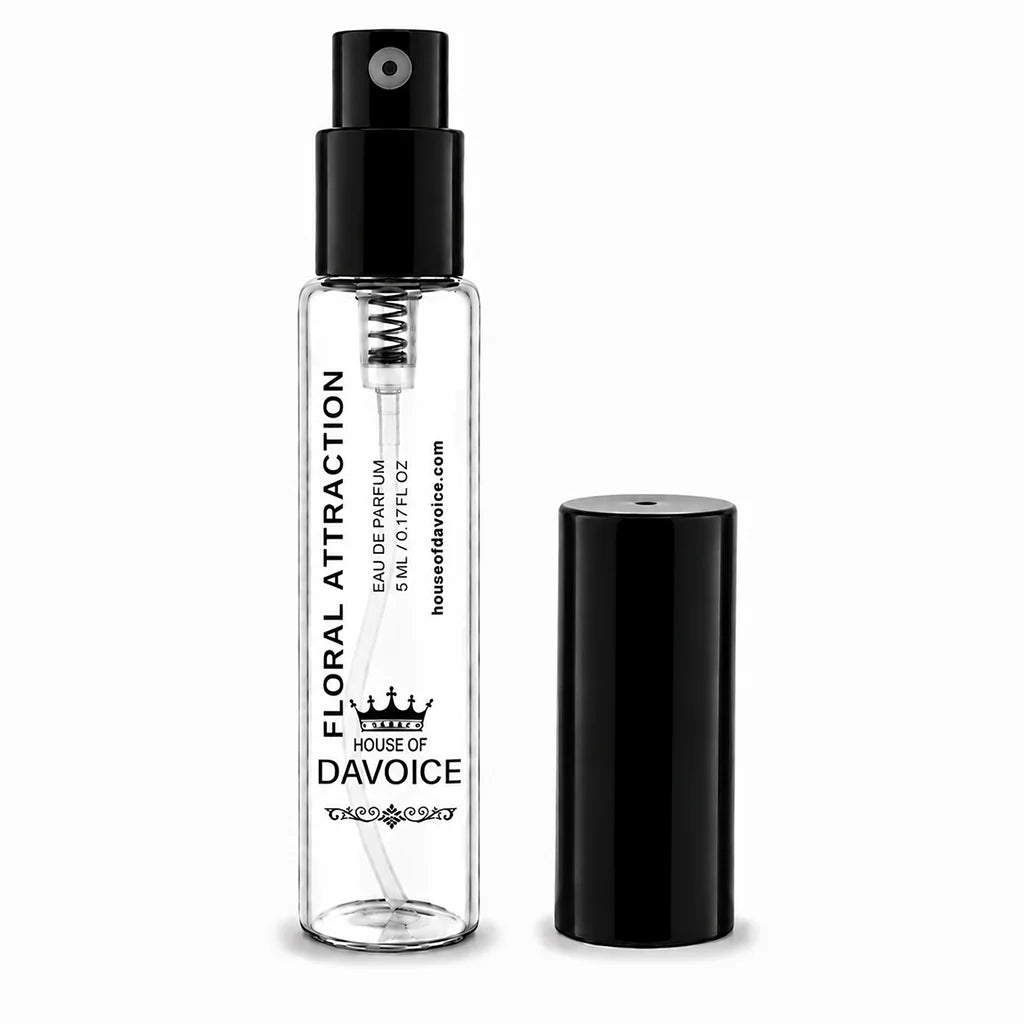 Floral Attraction 5 mL Eau de Parfum sample spray bottle with cap removed