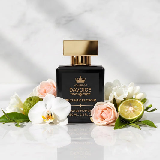 House of DaVoice Nuclear Flower floral perfume with orchids roses and bergamot inspired by Flowerbomb by Viktor & Rolf