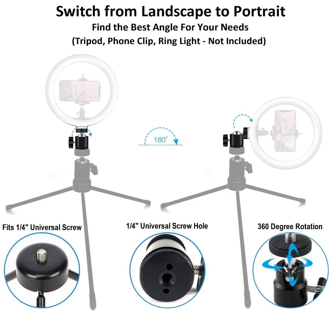 360 Degree Rotating Swivel Mini Tripod Ball Head Camera Mount