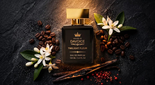 What does Black Opium smell like - House of DaVoice Twilight Fleur dark gourmand perfume with roasted espresso and orange blossom