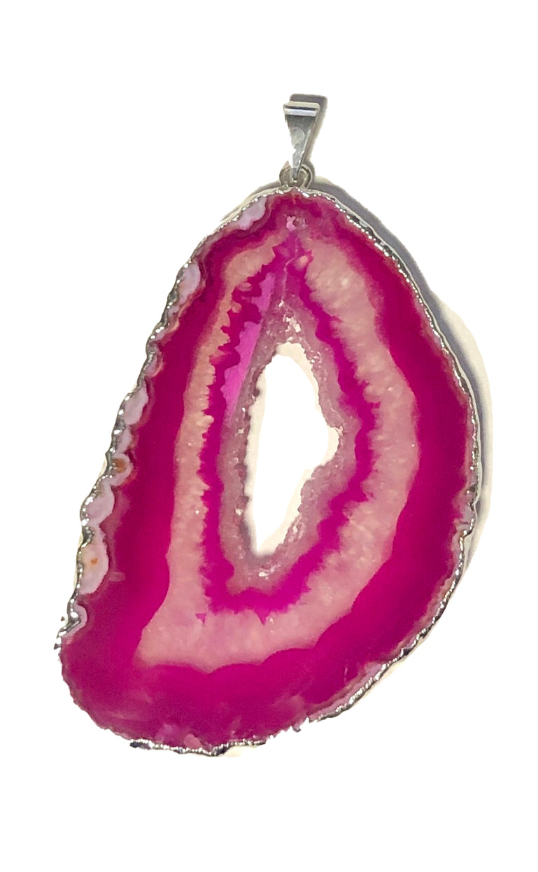 pink agate pendant