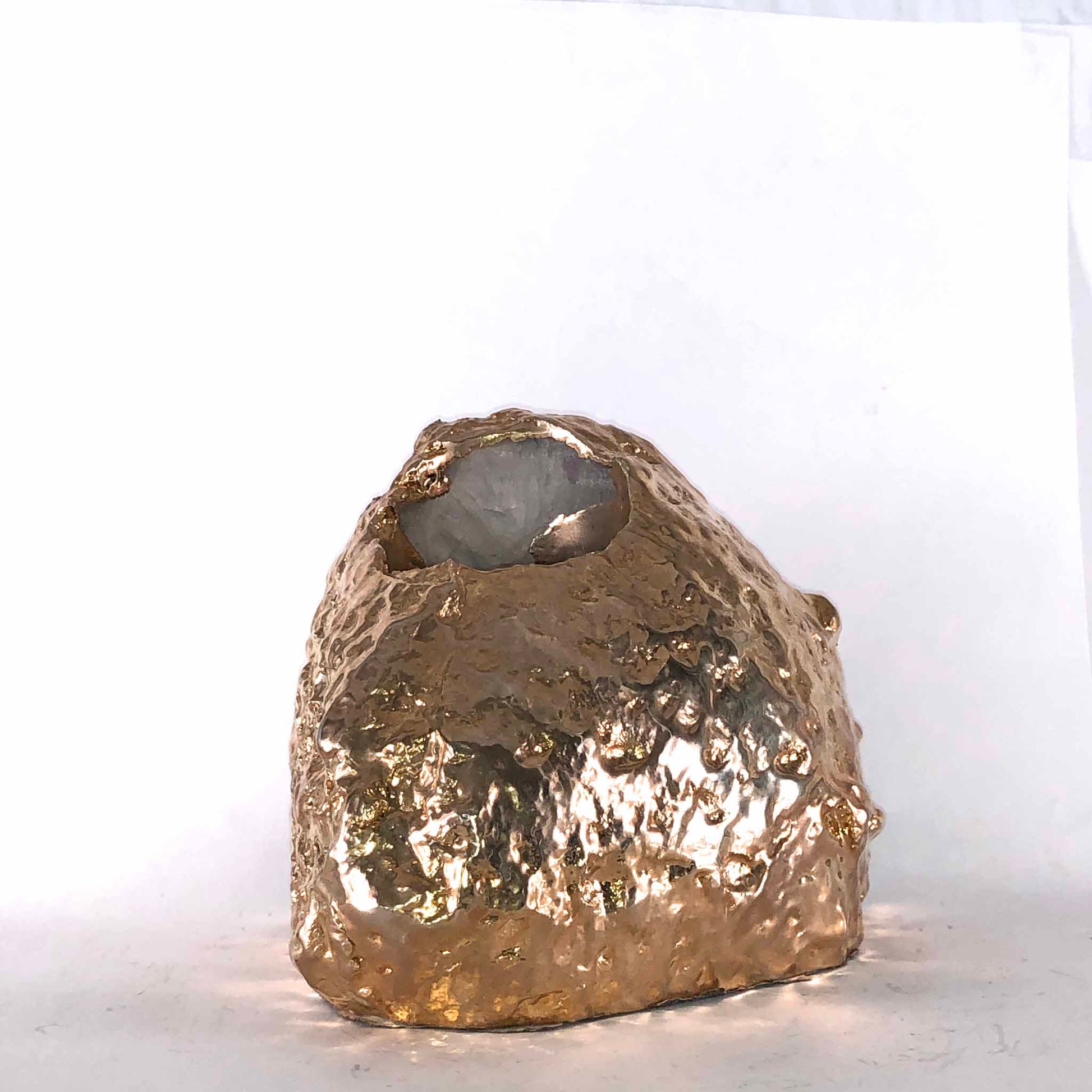 blue gold plant holder