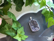 rectangular purple necklace