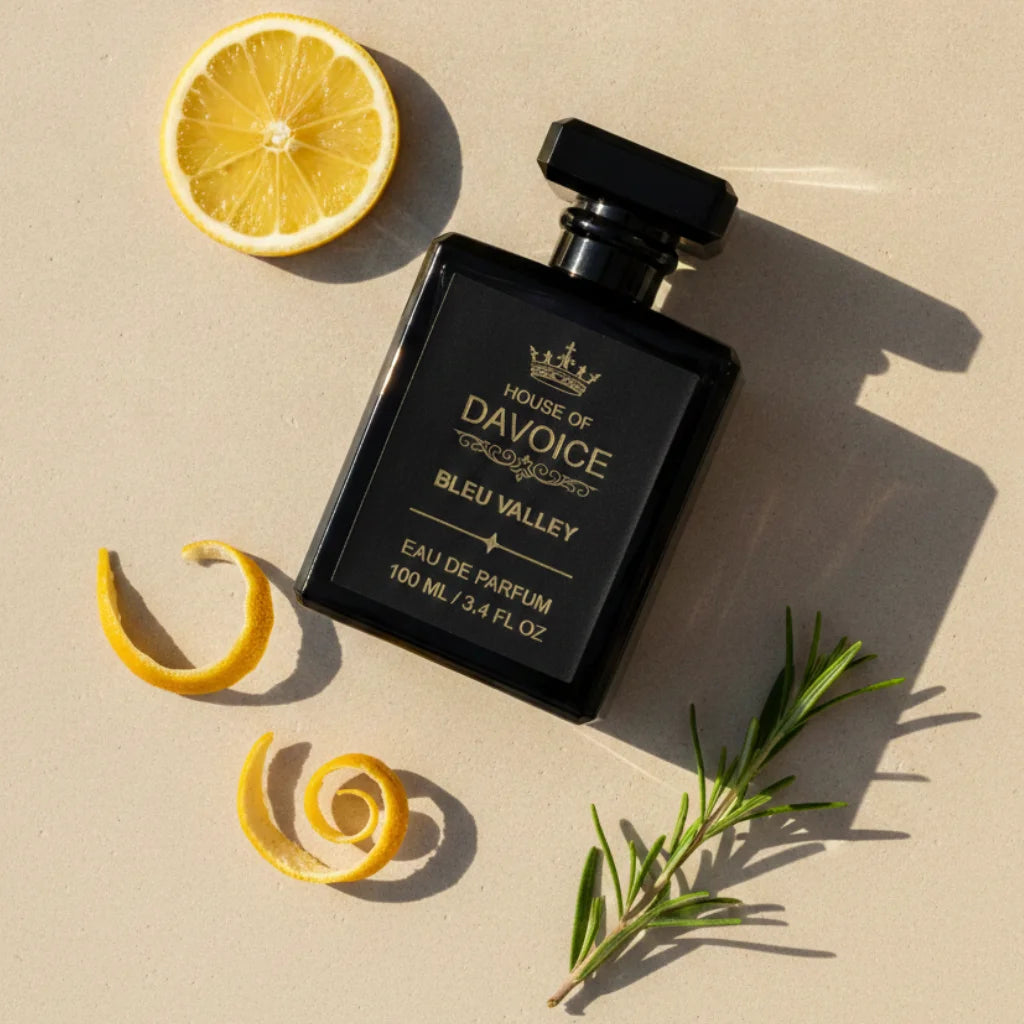 House of DaVoice Bleu Valley is a Bleu de Chanel for men inspired perfume with fresh citrus and aromatic green notes