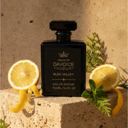 Bleu Valley men's citrus cologne with sparkling citrus, airy freshness, clean woods and soft amber warmth