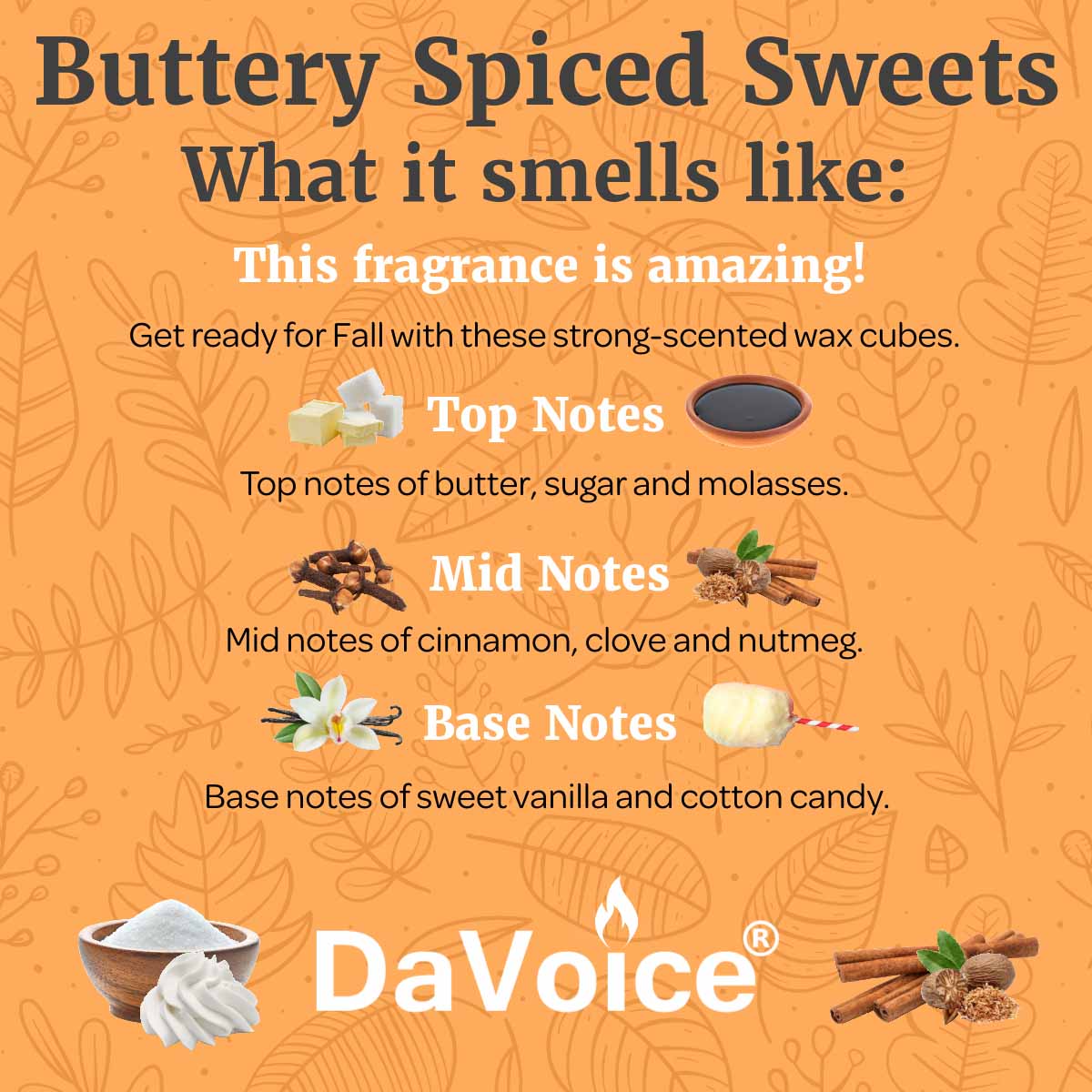 butter sugar molasses cinnamon vanilla cotton candy wax melts