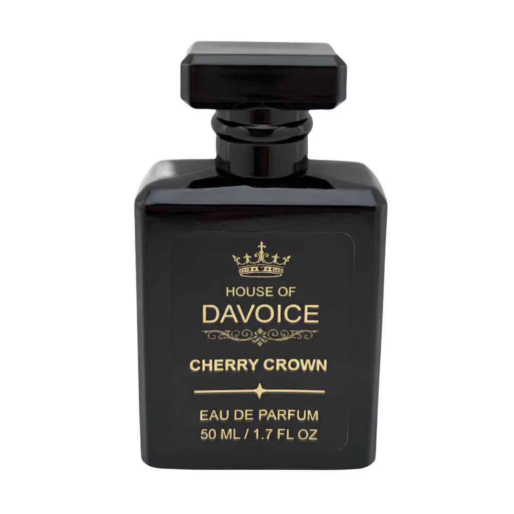 House of DaVoice Cherry Crown 50 mL Eau de Parfum front view, Tom Ford Lost Cherry inspired perfume and Lost Cherry alternative