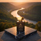 House of DaVoice Cherry Crown perfume overlooking a scenic river valley at sunset, Tom Ford Cherry perfume inspired fragrance