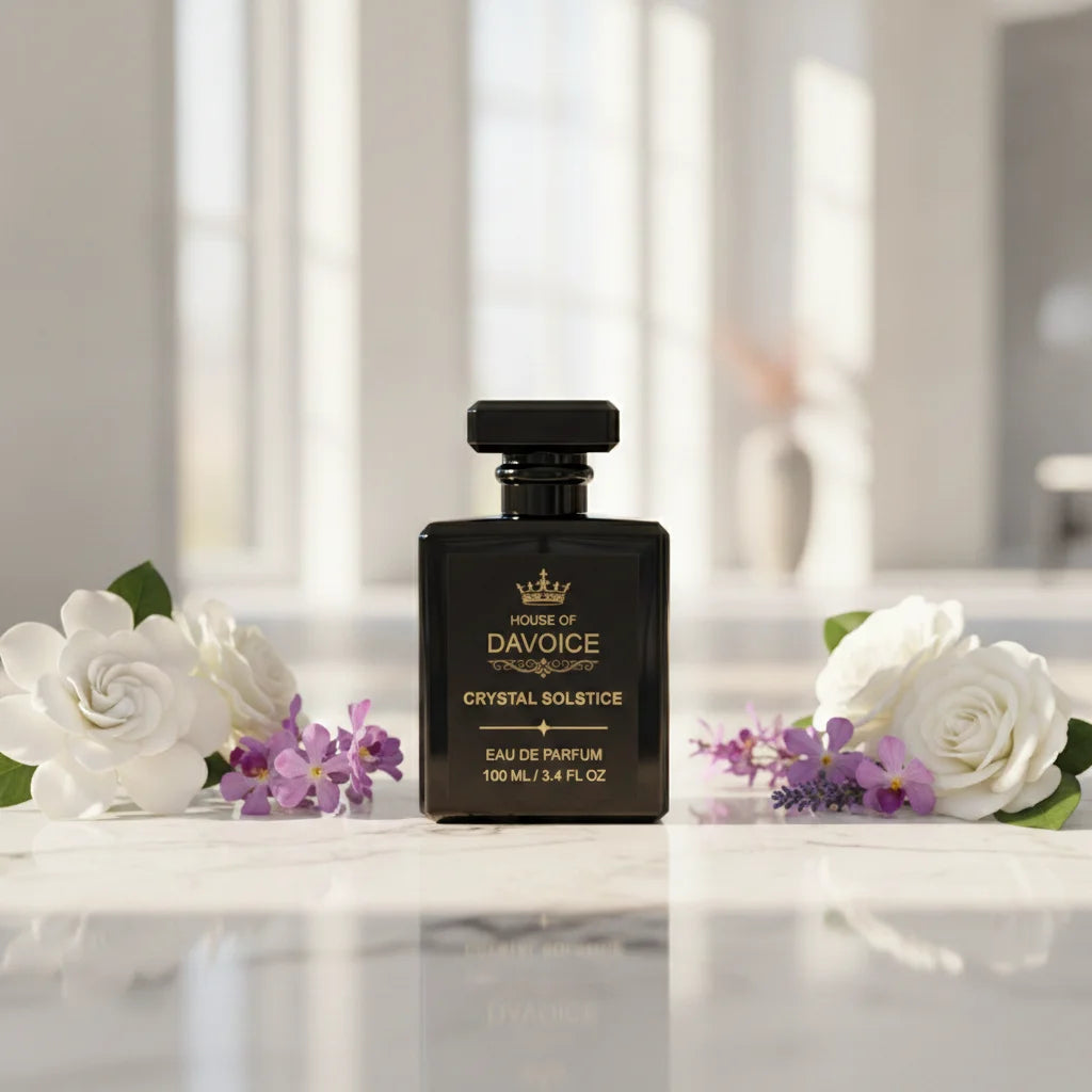 Crystal Solstice perfume 100 mL smells like Baccarat Rouge 540 Eau de Parfum with white jasmine and violet flowers
