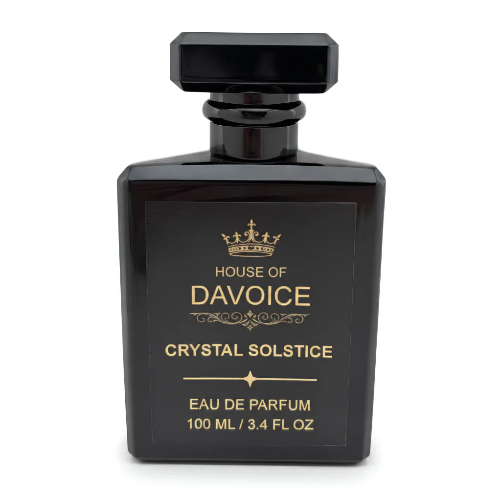 Front view of House of DaVoice Crystal Solstice Eau de Parfum 100 mL inspired by Perfume Baccarat Rouge 540 for men