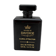 House of DaVoice Floral Attraction 100 mL inspired by Carolina Herrera Good Girl perfume women on a pure white background