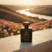 House of DaVoice Floral Attraction overlooking a sunset river valley, Luxury Women's Perfume, Good Girl Inspired Perfume by Carolina Herrera