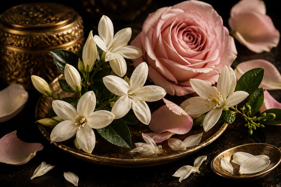 Floral and jasmine fragrance notes with white jasmine, orange blossom and rose flowers