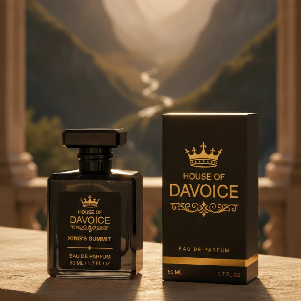 House of DaVoice King's Summit 50 mL bottle and luxury box inspired by Creed Aventus alternative cologne