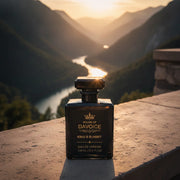 House of DaVoice King's Summit fragrance on a luxury stone overlook featuring perfumes similar to Creed Aventus