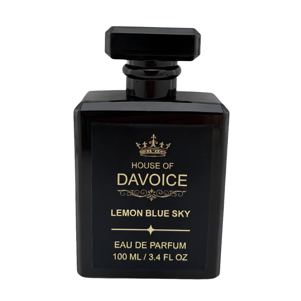 House of DaVoice Lemon Blue Sky 100ml Light Blue Dupe inspired by Dolce and Gabbana Light Blue Women's Perfume on a pure white background