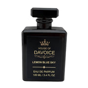 House of DaVoice Lemon Blue Sky 100ml Light Blue Dupe inspired by Dolce and Gabbana Light Blue Women's Perfume on a pure white background
