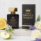 House of DaVoice Lemon Blue Sky 50ml perfume and box with lemons, green apple and flowers inspired by Dolce and Gabbana Light Blue Perfume for Women