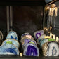 gold or silver plated agate candle holder
