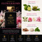 Nuclear Flower fragrance notes featuring bergamot green tea jasmine rose freesia orchid sandalwood musk and patchouli smells like Flowerbomb perfume
