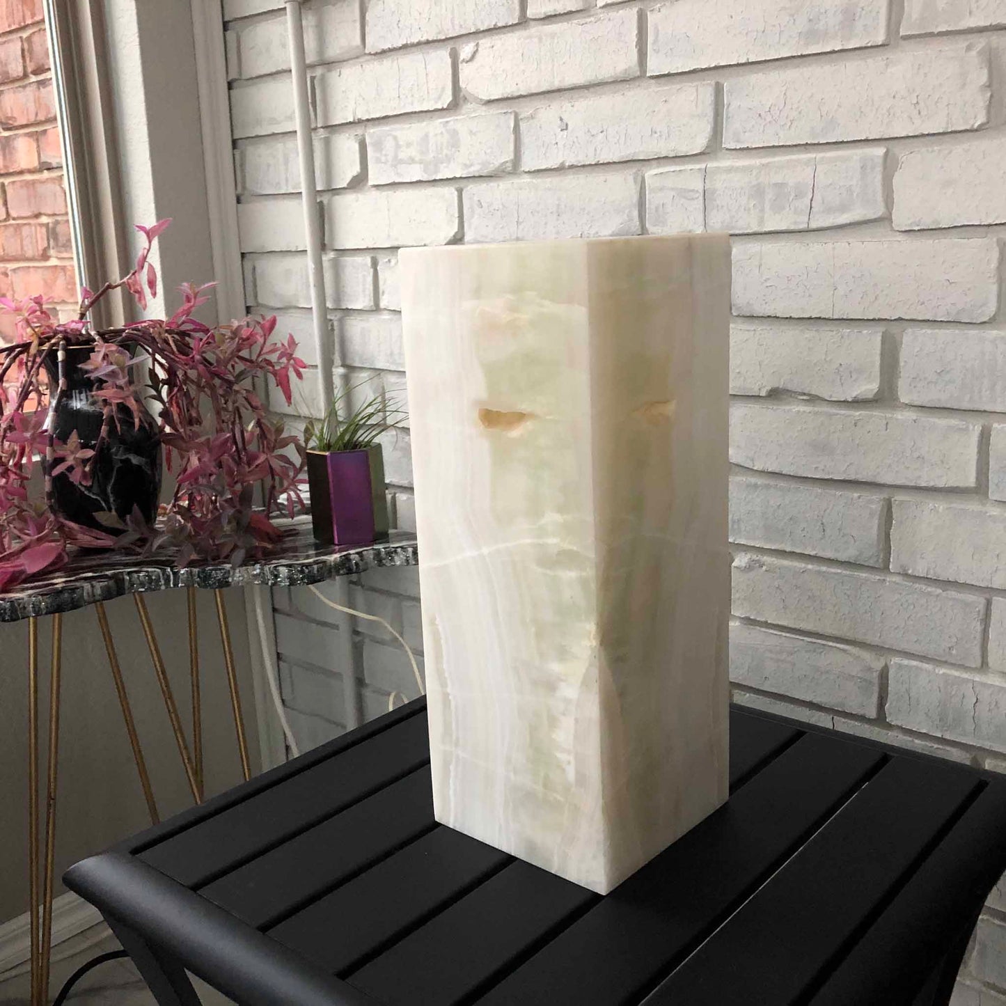 crystal white onyx lamp