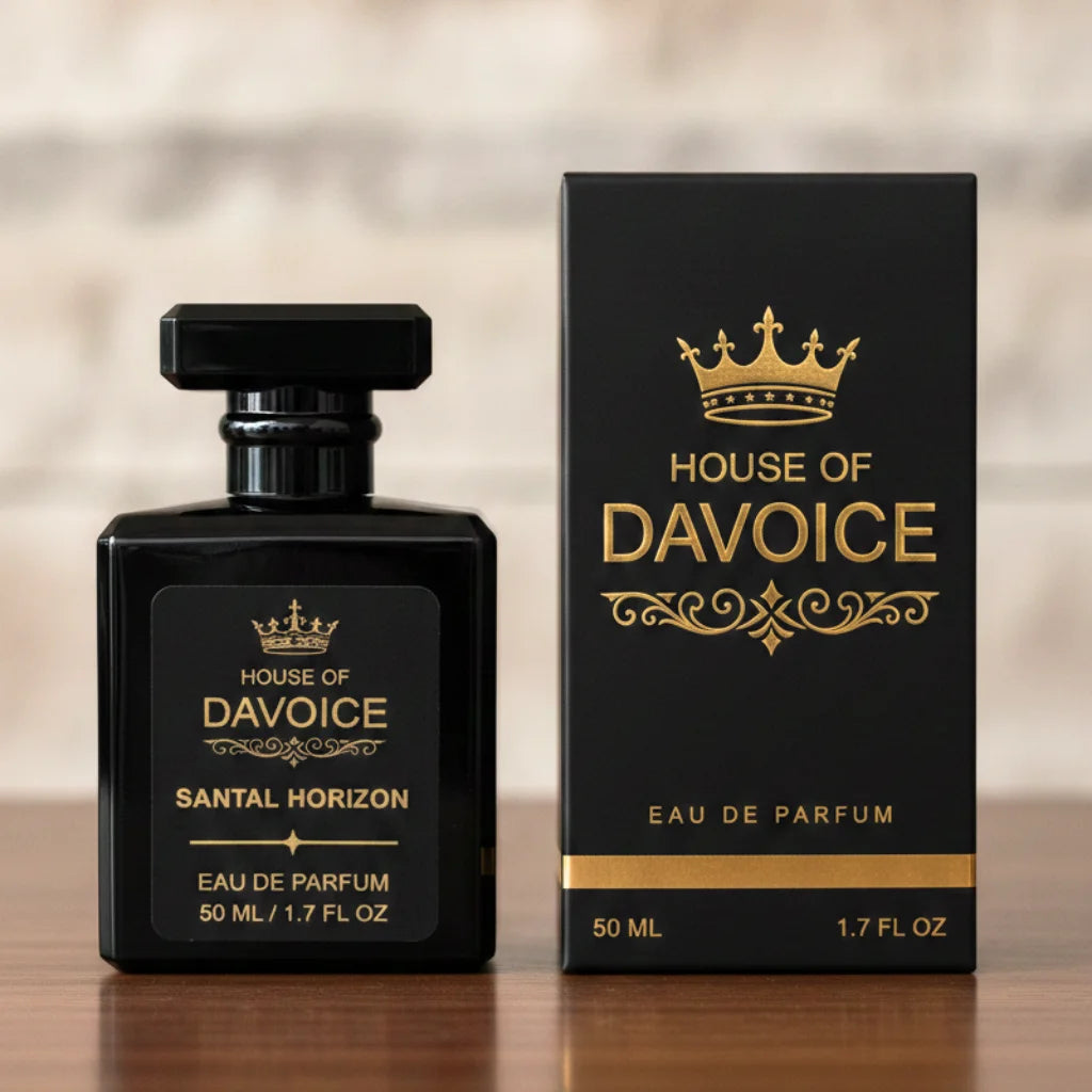 House of DaVoice Santal Horizon 50ml bottle and gift box, Santal 33 alternative unisex fragrance