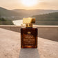 House of DaVoice Santal Horizon luxury fragrance displayed on a modern terrace, scents similar to Le Labo Santal 33