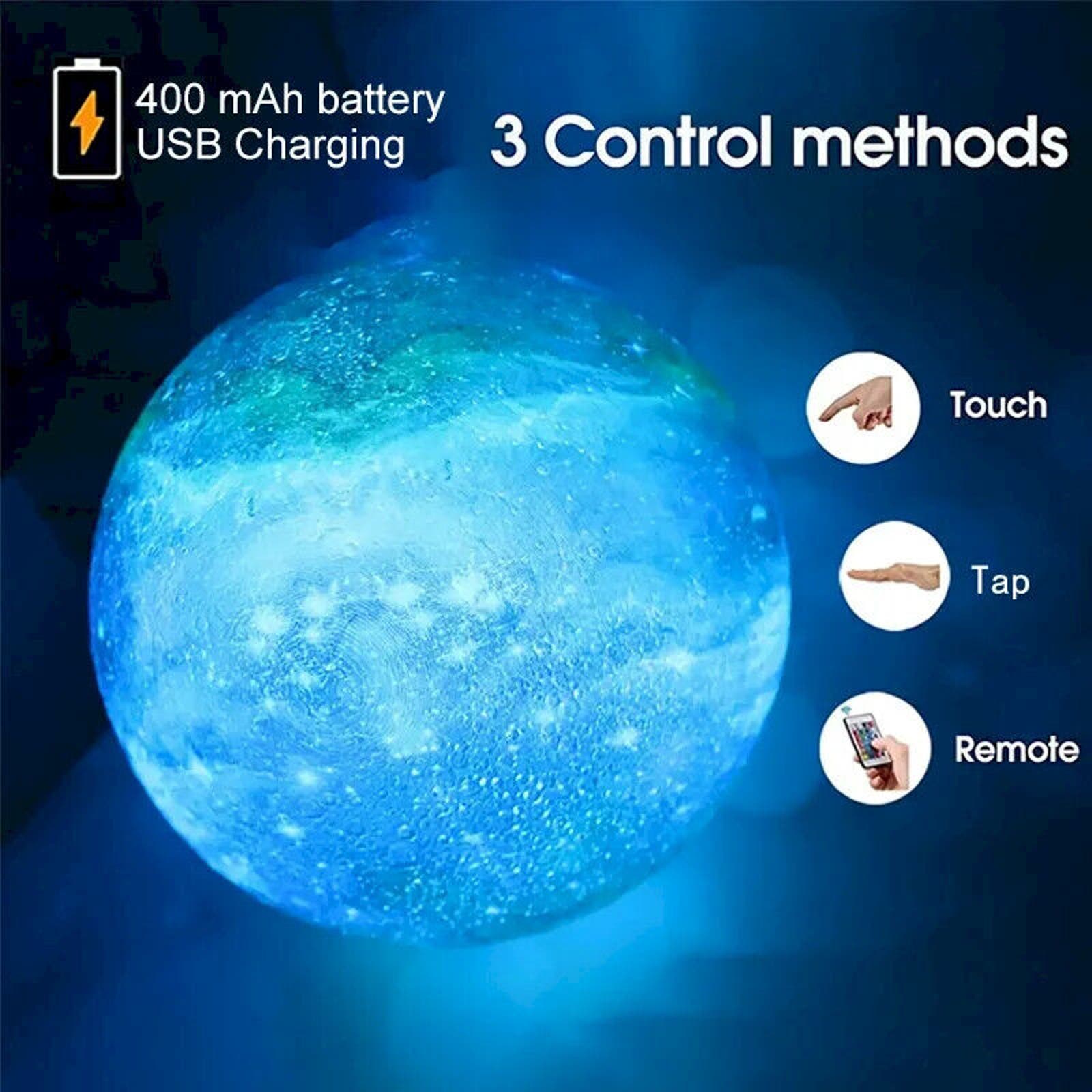 Moon Lamp Night Light Galaxy Lamp, 16 Colors LED & Remote