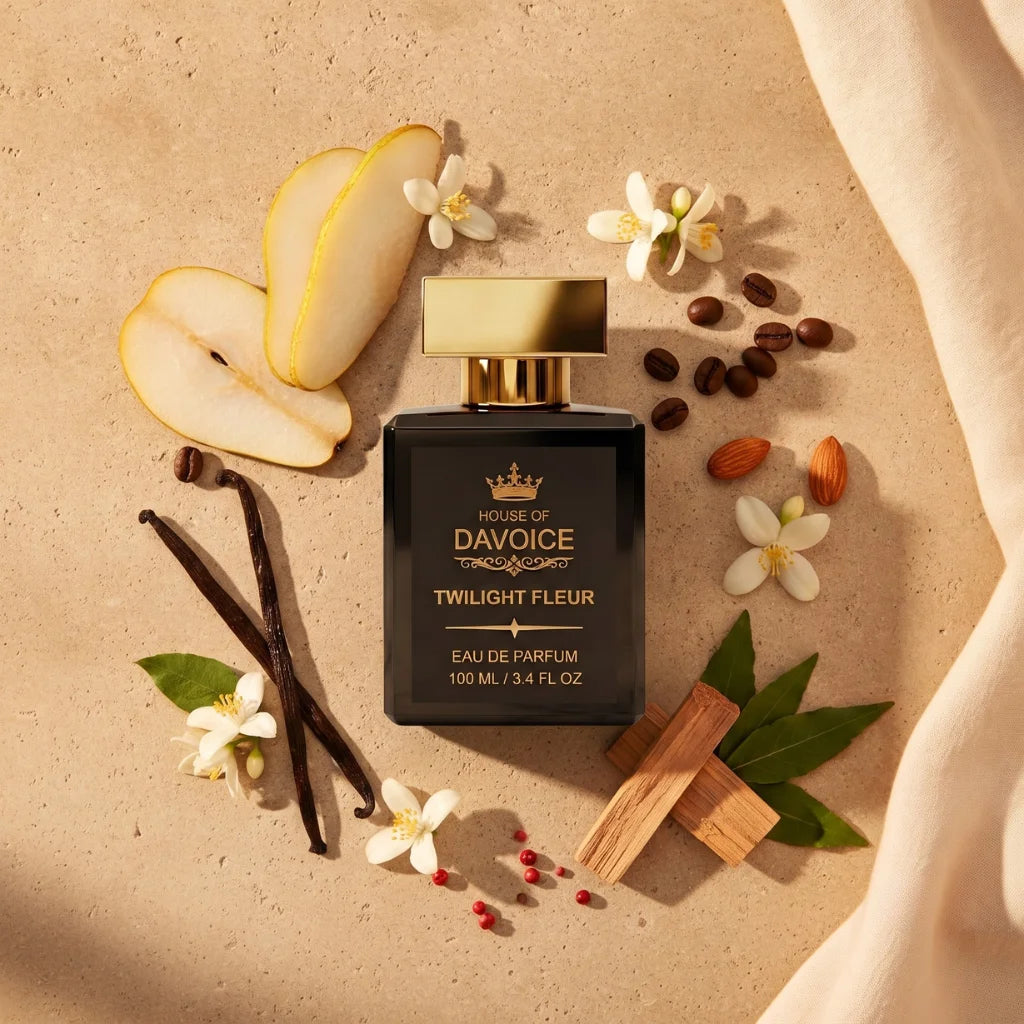 Twilight Fleur Eau de Parfum similar to Black Opium perfume for women with pear, coffee, jasmine, vanilla, patchouli and cashmere wood fragrance notes