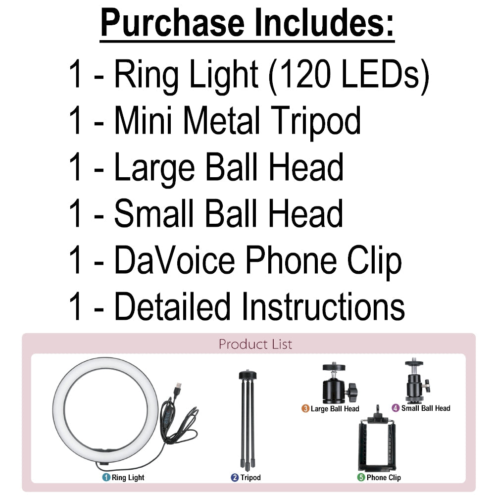 led ring light 10 with tripod stand