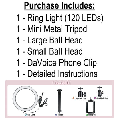 led ring light 10 with tripod stand