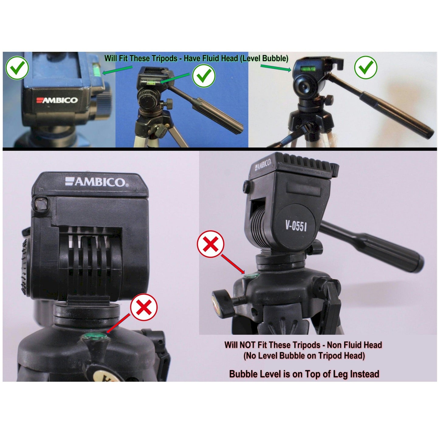 41mm Tripod Quick Release Plate for Ambico V0552 V0554 Sunpak 7500 Pro