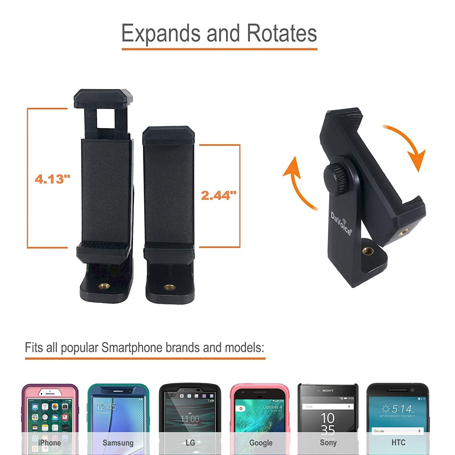 iPhone Tripod Mount, Cell Phone Tripod Adapter Mount, Rotating