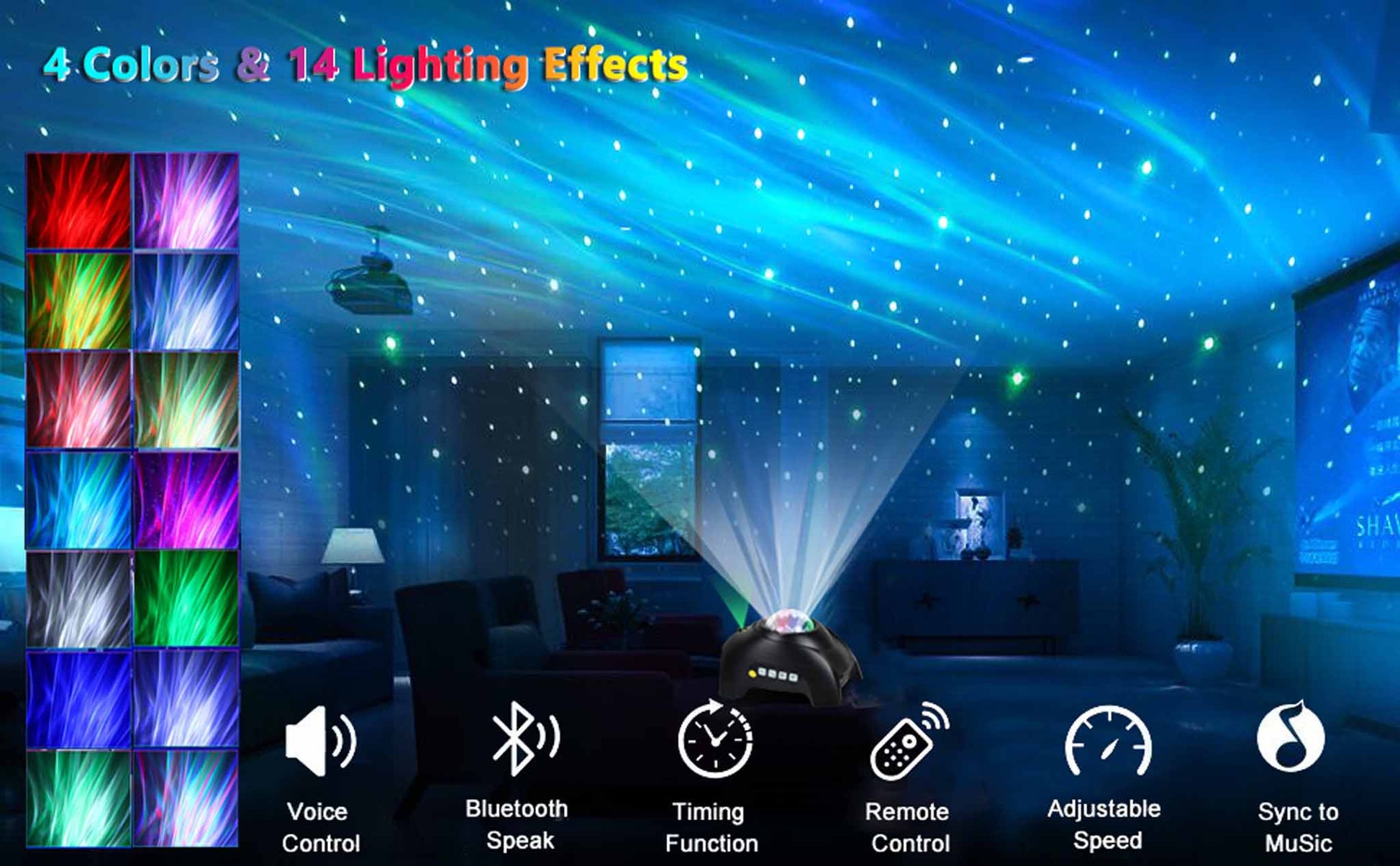 Aurora Light Projector, Northern Light Galaxy LED Lamp, with