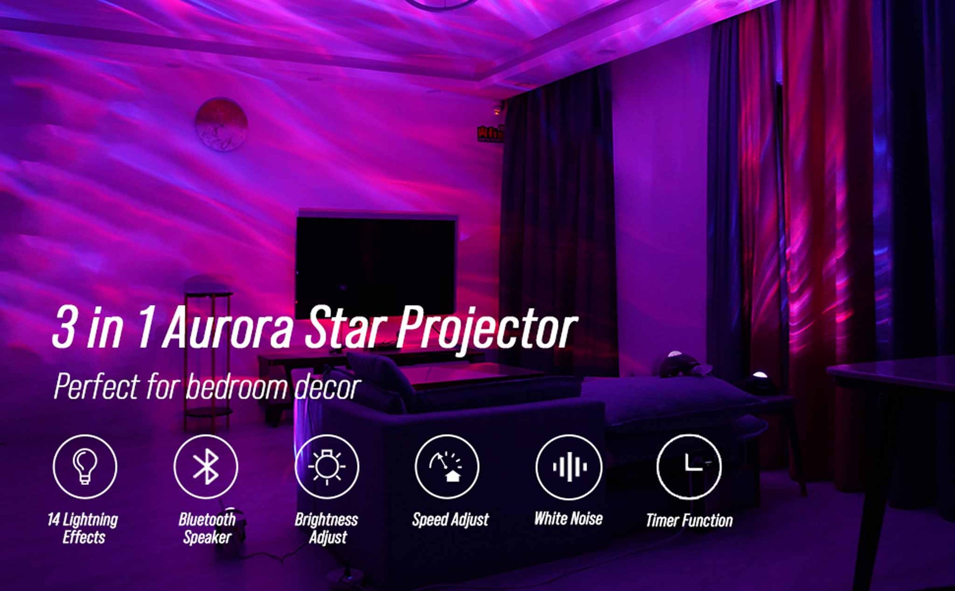 Northern Lights Galaxy Projection Lamp Aurora Star Projector Night