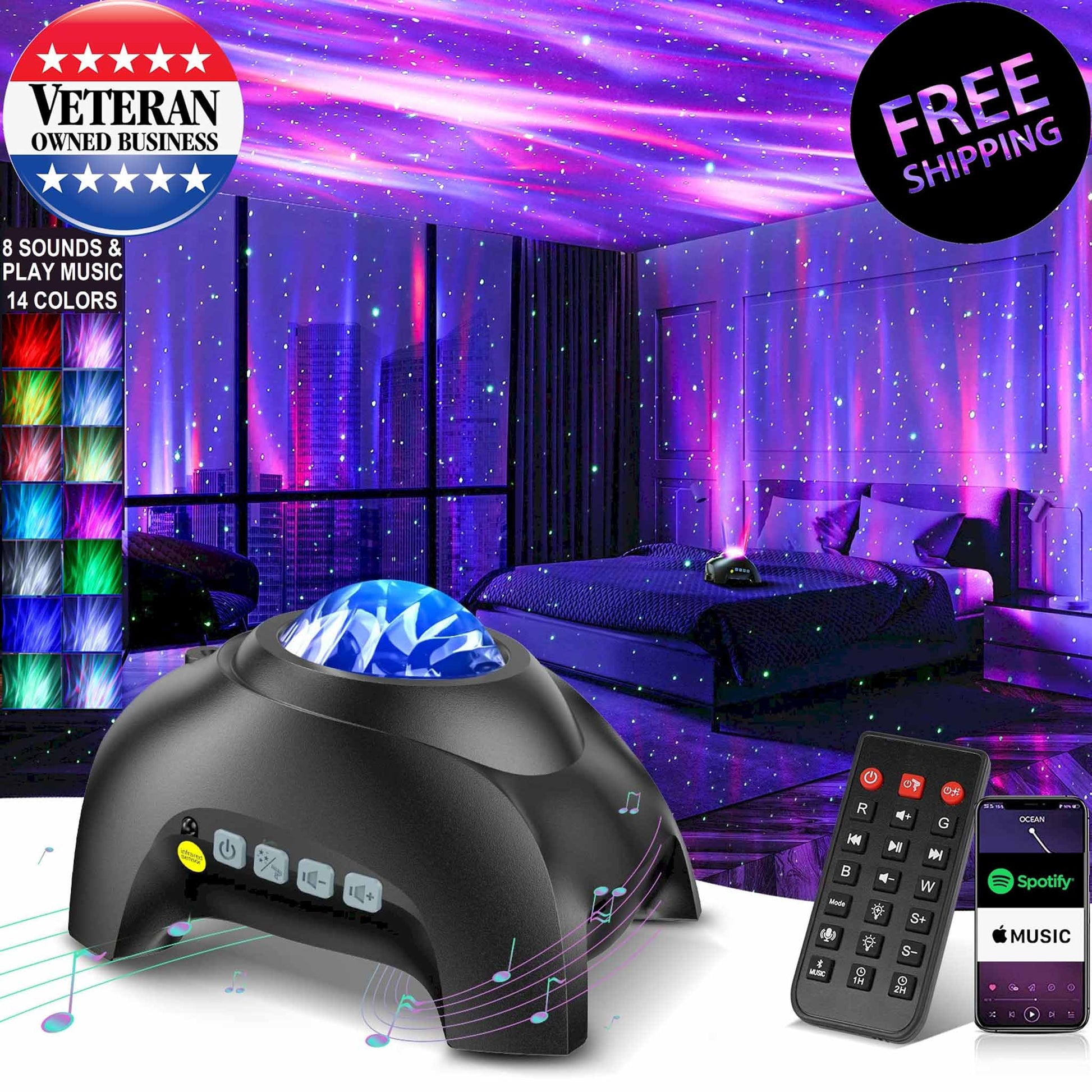 Northern Lights Aurora Galaxy Projector Music Night Light Kids Adults –  DaVoice