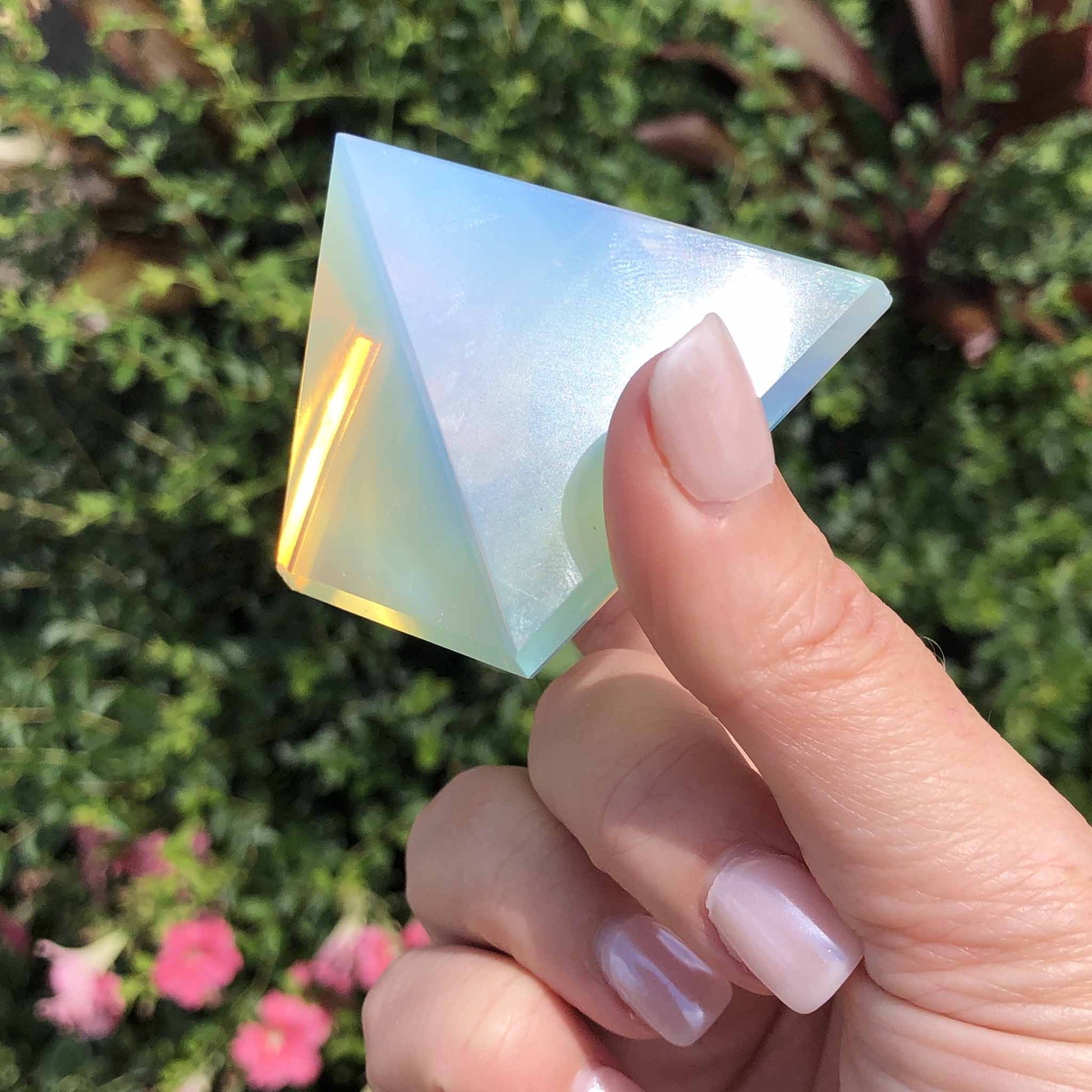 rainbow moonstone pyramid