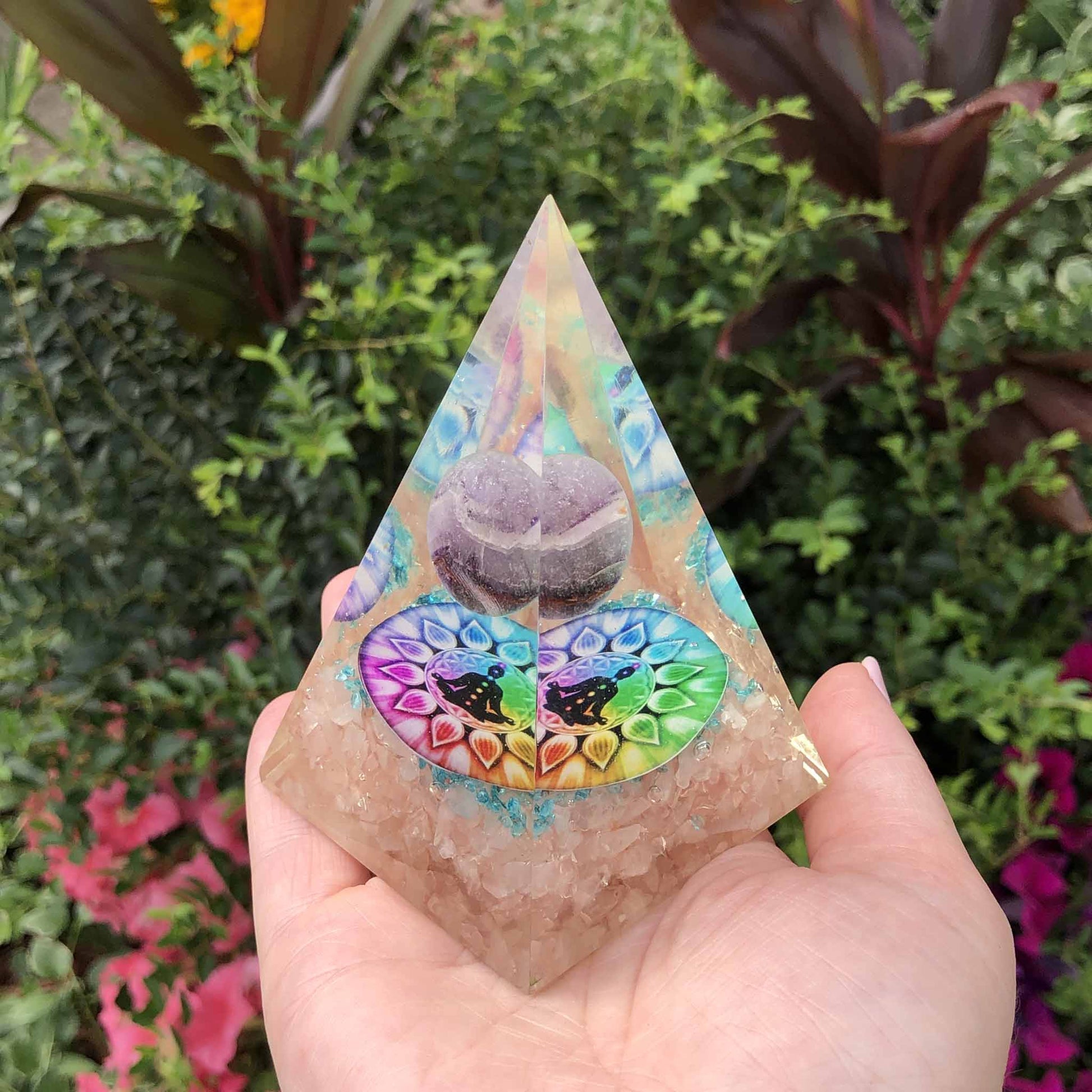 Cristal orgonite amas quartz rose